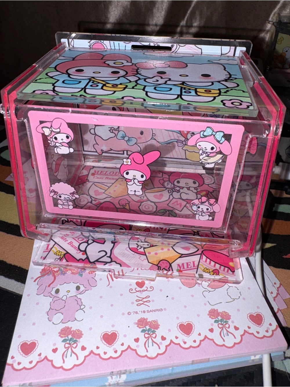 Sanrio My Melody Clear Acrylic Jewelry Box -‎ Pink, White, Blue